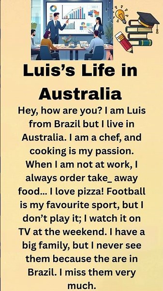 Graded Reader | Luis’s Life in Australia | Improve Your English | #englishspokenstories