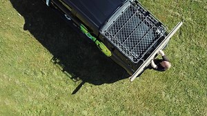 You no longer have to move your vehicle around to chase the shade! We've got a solution and just look at how easy it is with the Ironman 4x4 Quick Release Bracket and Extra Hook Kit to move your awning around your vehicle. | IRONMAN 4X4