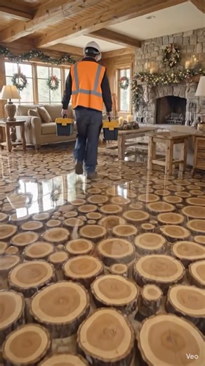 Stunning Epoxy Wood Slice Flooring – Holiday Home Makeover