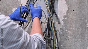 Electrician control panel box home wiring sorting cable install new circuit