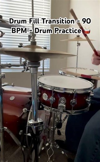 Drum Practice - 90 BPM Fast Single Stroke Transition #percussion #drums #drumpractice #90bpm #music