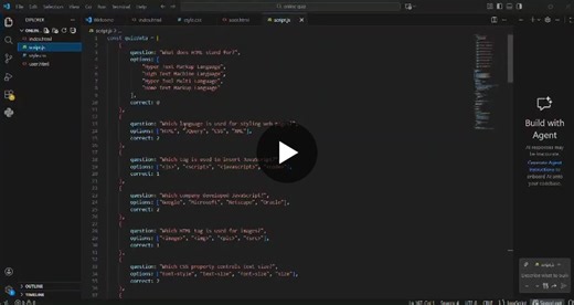 #codesoft #webdevelopmentinternship #onlinequiz #frontenddevelopment #html #css #javascript #projectbasedlearning #developerjourney | MOUSIKA S