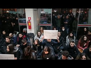 Διαμαρτυρία Φοιτητικών Συλλόγων Θεσσαλονίκης στον σιδηροδρομικό σταθμό