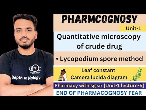 Quantitative microscopy of crude drug | lycopodium spore method | camera lucida diagram | leaf const