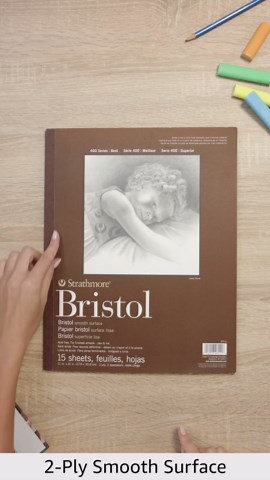 Strathmore 400 Series Bristol, 2-Ply Smooth, 11"x14" Tape Bound, 15 Sheets