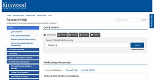 Kirkwood Library: Research Help: Find and Borrow Books & eBooks