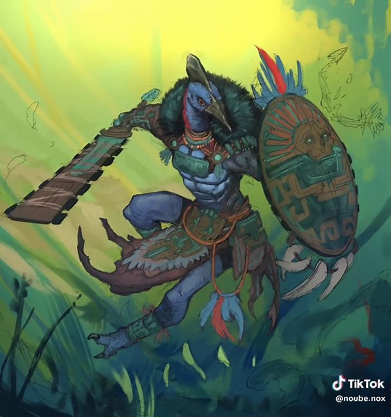 Aztec Warrior Illustration for DnD Fantasy