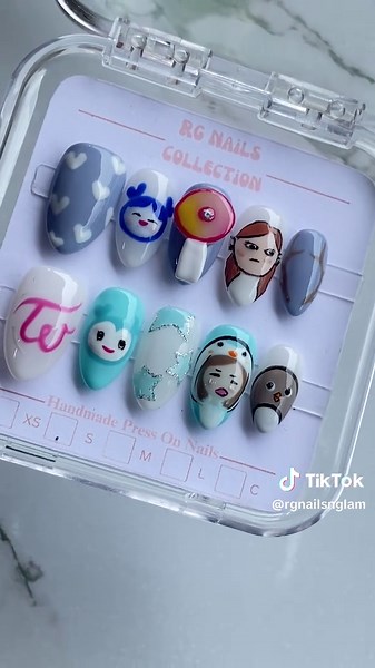 Twice Mina & Tzuyu Inspired Nails Dm us for inquiries! #twice #twicenails #kpopfyp #concertnails #fyp