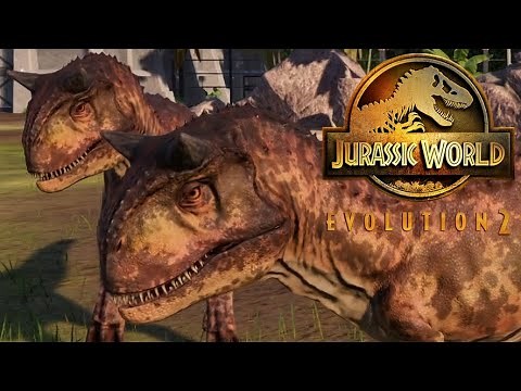 2 Carnotaurus Hunting 4 Parasaurolophus - Jurassic World Evolution 2 (4K 60FPS)