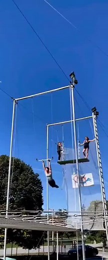 Exciting Aerial Acrobatic Performance on Vertical Poles