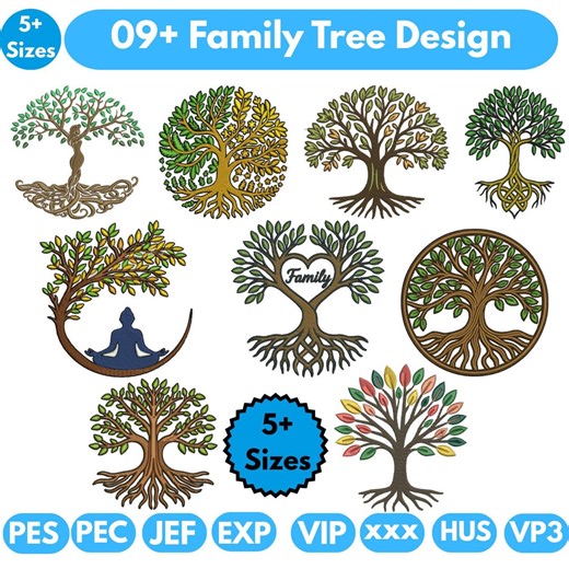 Tree of Life Machine Embroidery Design Celtic Family Tree Embroidery Roots Tree Embroidery Magical Tree 5 sizes 12 Formats Digital Download - Etsy