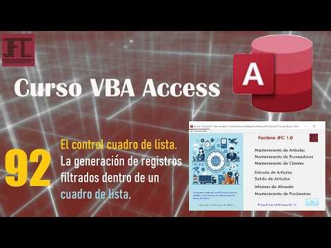 Video 92 - The list box control. Filtering the records in a list box.