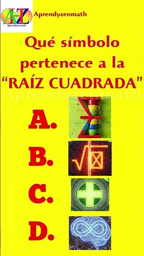 Qué símbolo pertenece a la "RAÍZ CUADRADA"