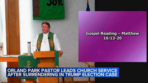 Rev. Stephen Lee preaches at Orland Park church after surrendering in Trump's election fraud case