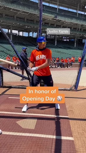 Chicago Bears Baseball Practice at Wrigley Field