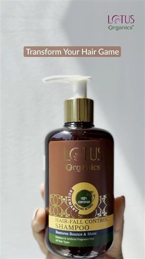 Tired of hair fall? Combat hair fall and restore your hair’s natural strength with our nourishing, moisture-replenishing shampoo. #LotusOrganicsPlus #Skincare #Haircare #OrganicIngredients #Organic | Lotus Organics