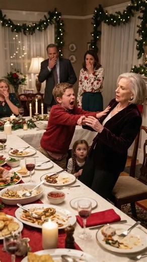 At Christmas dinner, my mother-in-law suddenly snapped at my 5-year-old daughter. Everyone awkwardly kept eating, pretending nothing had happened. I was about to comfort my daughter when my 8-year-old son slowly looked up from his plate, his voice steady and clear: “Grandma… should I show them what you told me to hide?” The air in Judith's dining room was thick with the scent of pine and unspoken resentment. My five-year-old daughter, Penny, in her favorite sparkly Christmas dress, looked like a