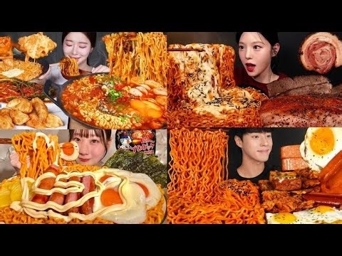 ASMR EATING BULDAK NOODLES MUKBANG COMPILATION | NO TALKING & SATISFYING EATING SOUNDS