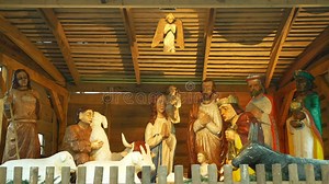 PROSTEJOV, CZECH REPUBLIC, DECEMBER 15, 2020: Bethlehem Hand Carved from Wood Figures, Nativity Creche Big Statues Stock Footage - Video of advent, balthazar: 205126610