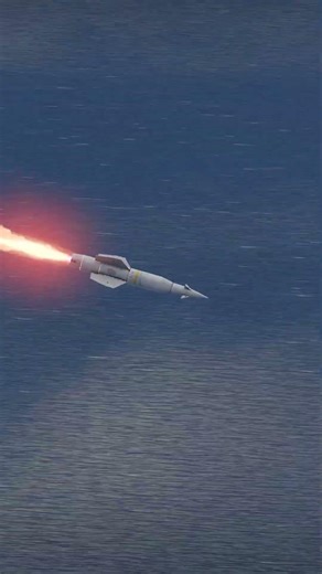 Cruise Missile Moving Toward Naval Carrier