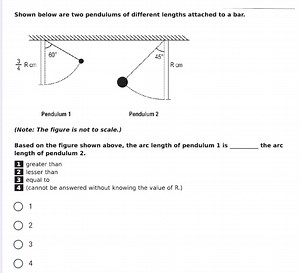 Shown below are two pendulums of different lengths attached to ... | Filo