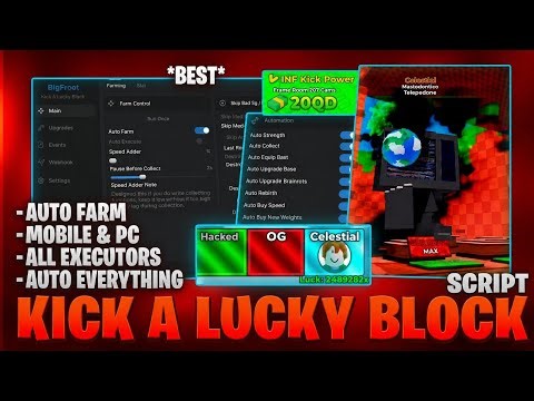 Kick A Lucky Block Script *NO KEY* — Auto Dupe, Auto Farm, Instantly Kick Block, Fast Speed & More!