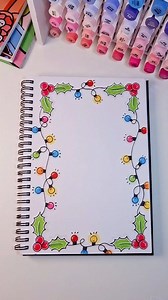 Christmas border drawing idea! #christmas #fblifestyle #christmasdrawing #notebook | pinoxart