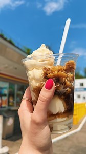 Walnut Sundae feature so we can explain what wet walnuts are! Wet walnuts are a dessert topping made up of thick maple syrup and walnut pieces. 🍁 A lot of people say they're nostalgic! | Page's