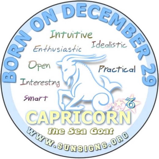 December 29 Zodiac Horoscope Birthday Personality