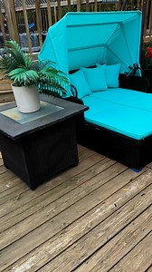 24K views · 1K reactions | Still working on my lil oasis, what color bar stool pillows??? Orange or blue.. | Candy Red LLC | Facebook