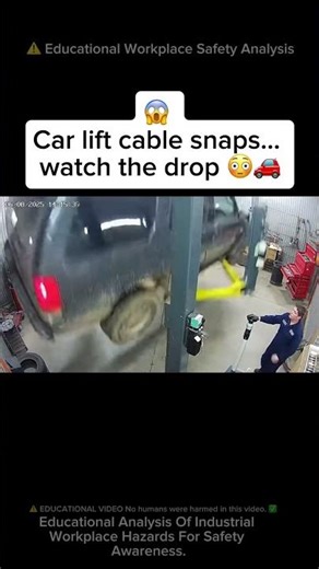 ⚠️ INSANE Car Lift SNAPS & DROPS Fast 😳🚗 #workfails