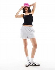 Cotton On classic fleece mini short in soft grey marle co-ord | ASOS