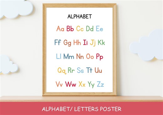 Educational Alphabet Poster | ABC Wall Art for Kids | Nursery & Classroom Decor - Etsy