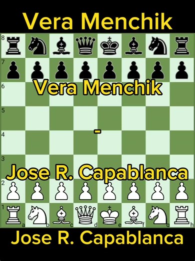 Capablanca's Greatest Chess Game V1 | Capablanca vs Menchik (1935) Moscow (1935), Moscow URS, Jose Raul Capablanca vs Vera Menchik, King's Indian Defense: Saemisch. Orthodox Variation 1-0 #Capablanca #ChessLegends #GreatestChessGames #SuperGMCollection #richsearcher #richsearcherhub | Rich Searcher