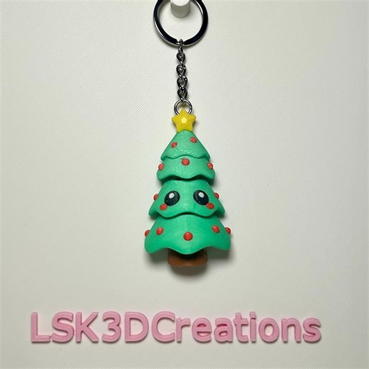 Kawaii Christmas Tree Keychain – 3D Printed Wiggling Tree - Etsy UK