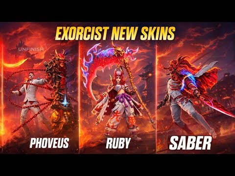 NEW RUBY, PHOVEUS & SABER EXORCIST SKINS EARLY ACCESS & GAMEPLAY