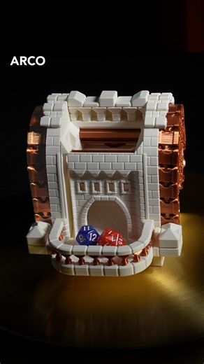 Level up your tabletop nights with this Automatic Dice Tower 🎲🏰​ Drop a die in… clack-clack-clack… instant roll ⚙️​ 🏰 Model name: Automatic Dice Tower​ 🎨 Designed by: 3DTechDesigns 🖨️ Printer: Phrozen Arco​ (https://phrozen3d.net/tnSdW​) 🧵Filament: Spidermaker Paper White, eSun Copper Gold​ Tag your party member who always loses their dice below! 😂​ #Phrozen #3Dprinting #FDM #PhrozenArco | Phrozen 3D Printer