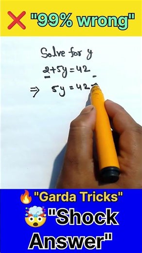 2+5y=42 Solve in 10 Sec 😱 | Algebra Trick You Didn’t Know | 2+5y=42 Math Trick #shorts #trending