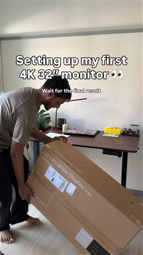 Unboxing my first 4k monitor 🖥️ LG 32UN880K-B...#unboxing #monitor #4k #desksetup #lightinginspo