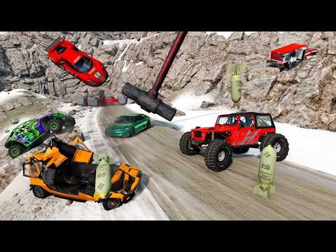 Racing Random Cars Down Dangerous Snowy Mountain
