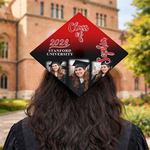 Custom Graduation Cap Topper, Personalized Photo Name, Class of 2026 Decor - Etsy