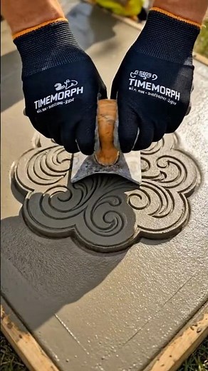 Backyard Pathway Transformed into Luxury Decorative Concrete Walkway Satisfying DIY Build