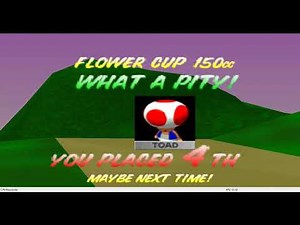 Mario Kart 64 1996 ending in 4th Place rare to get cut scene