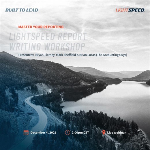 Are you getting the information you need from your Lightspeed DMS? Join us for a special training with one of the industry’s most respected leaders, Mark Sheffield, where he will show you how to take advantage of your report-writing tools in Lightspeed. Join Bryan Tierney (Lightspeed), Mark Sheffield (Industry Specialist), and Brian Lucas (The Accounting Guys) for a workshop focusing on Reports within Lightspeed. Register now: https://hubs.ly/Q03VLNyM0 #LightspeedDMS #BuiltToLead | Lightspeed DM