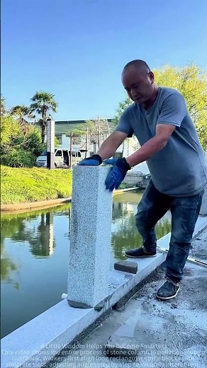 Precision Stone Column Installation Along Riverbank