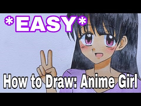 How to draw anime girl | easy step by step | drawing tutorials for beginners