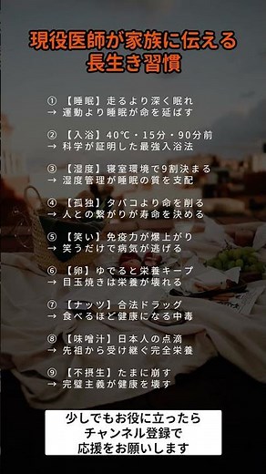㊗️10.6万再生‼️現役医師が家族に伝える長生き習慣