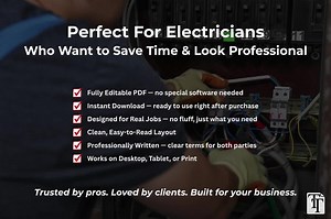 Electrician Invoice Template: Fillable PDF, Excel, Word & Numbers - Etsy Canada