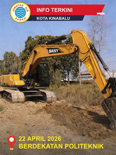 Kerja Paip Bocor MSCL 1000mm Dekat Politeknik KK Siap