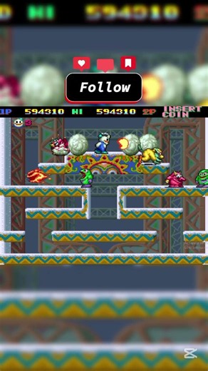 How to Get the Secret Extra Life Bonus in Snow Bros! ⛄✨ #retrogaming #arcadegames #retro #sega